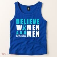 Belive And Sexual Assault Awareness Ribbon Gift Tank Top thumb 2