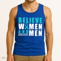 Belive And Sexual Assault Awareness Ribbon Gift Tank Top thumb 3
