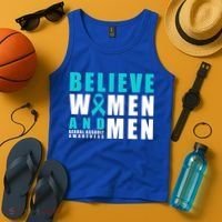 Belive And Sexual Assault Awareness Ribbon Gift Tank Top thumb 4