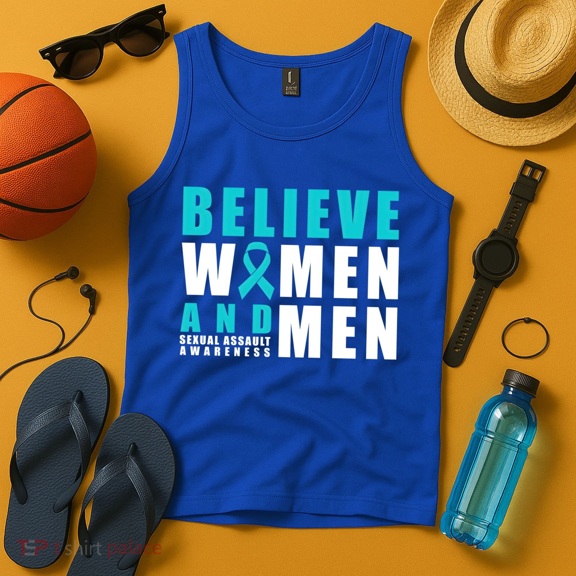 Belive And Sexual Assault Awareness Ribbon Gift Tank Top