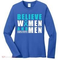 Belive And Sexual Assault Awareness Ribbon Gift Women's Long Sleeve Shirt thumb 0