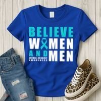 Belive And Sexual Assault Awareness Ribbon Gift Women's T-Shirt thumb 3