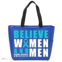 Belive And Sexual Assault Awareness Ribbon Gift Tote Bag thumb 0