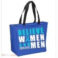 Belive And Sexual Assault Awareness Ribbon Gift Tote Bag thumb 2