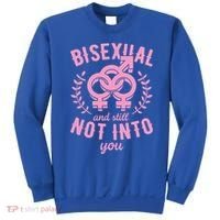 Bisexual And Still Not Into You Cute Bi Pride Flag Quotes Funny Gift Sweatshirt thumb 0