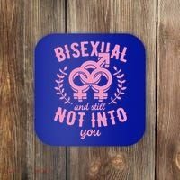 Bisexual And Still Not Into You Cute Bi Pride Flag Quotes Funny Gift Coaster thumb 0