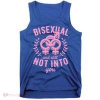 Bisexual And Still Not Into You Cute Bi Pride Flag Quotes Funny Gift Tank Top thumb 0