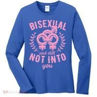 Bisexual And Still Not Into You Cute Bi Pride Flag Quotes Funny Gift Women's Long Sleeve Shirt thumb 0