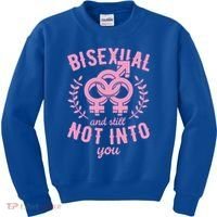 Bisexual And Still Not Into You Cute Bi Pride Flag Quotes Funny Gift Kids Sweatshirt thumb 0