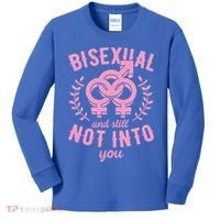Bisexual And Still Not Into You Cute Bi Pride Flag Quotes Funny Gift Kids Long Sleeve Shirt thumb 0