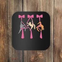 Bow Aerial Silks Cat Aerial Aerialist Yoga Hammock Cat Mom Coaster thumb 0