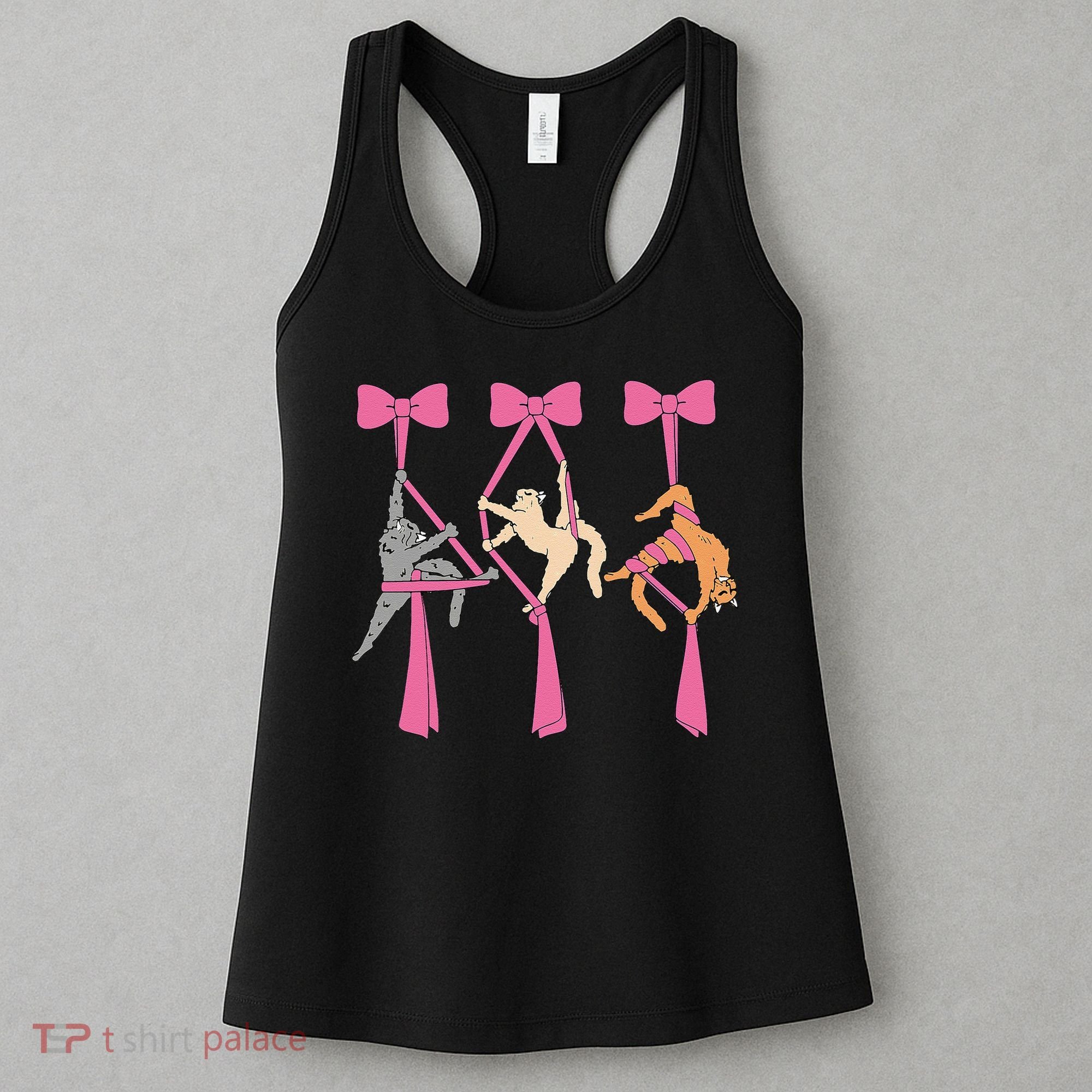 Bow Aerial Silks Cat Aerial Aerialist Yoga Hammock Cat Mom Women's Tank Top