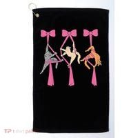 Bow Aerial Silks Cat Aerial Aerialist Yoga Hammock Cat Mom Golf Towel thumb 0