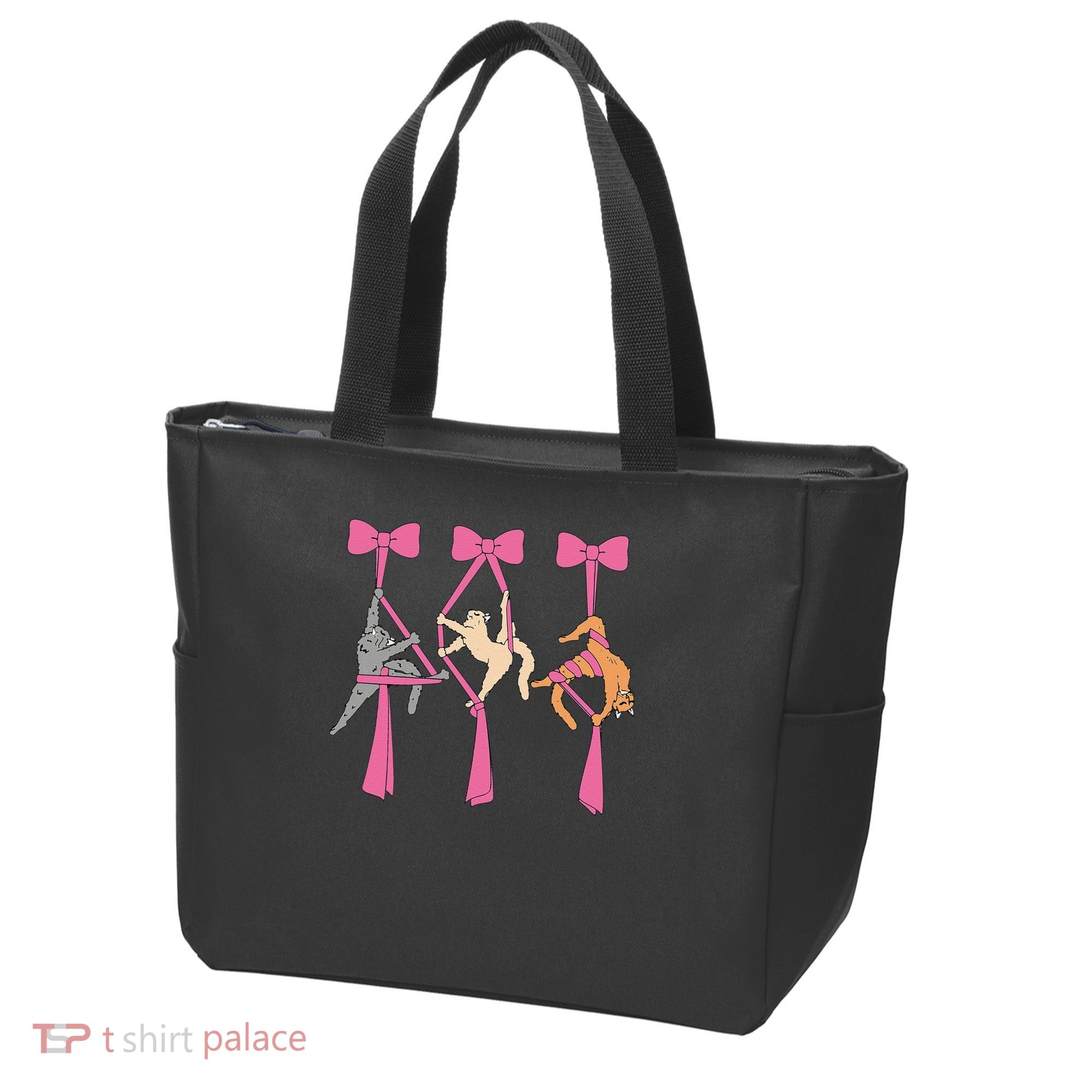 Bow Aerial Silks Cat Aerial Aerialist Yoga Hammock Cat Mom Tote Bag