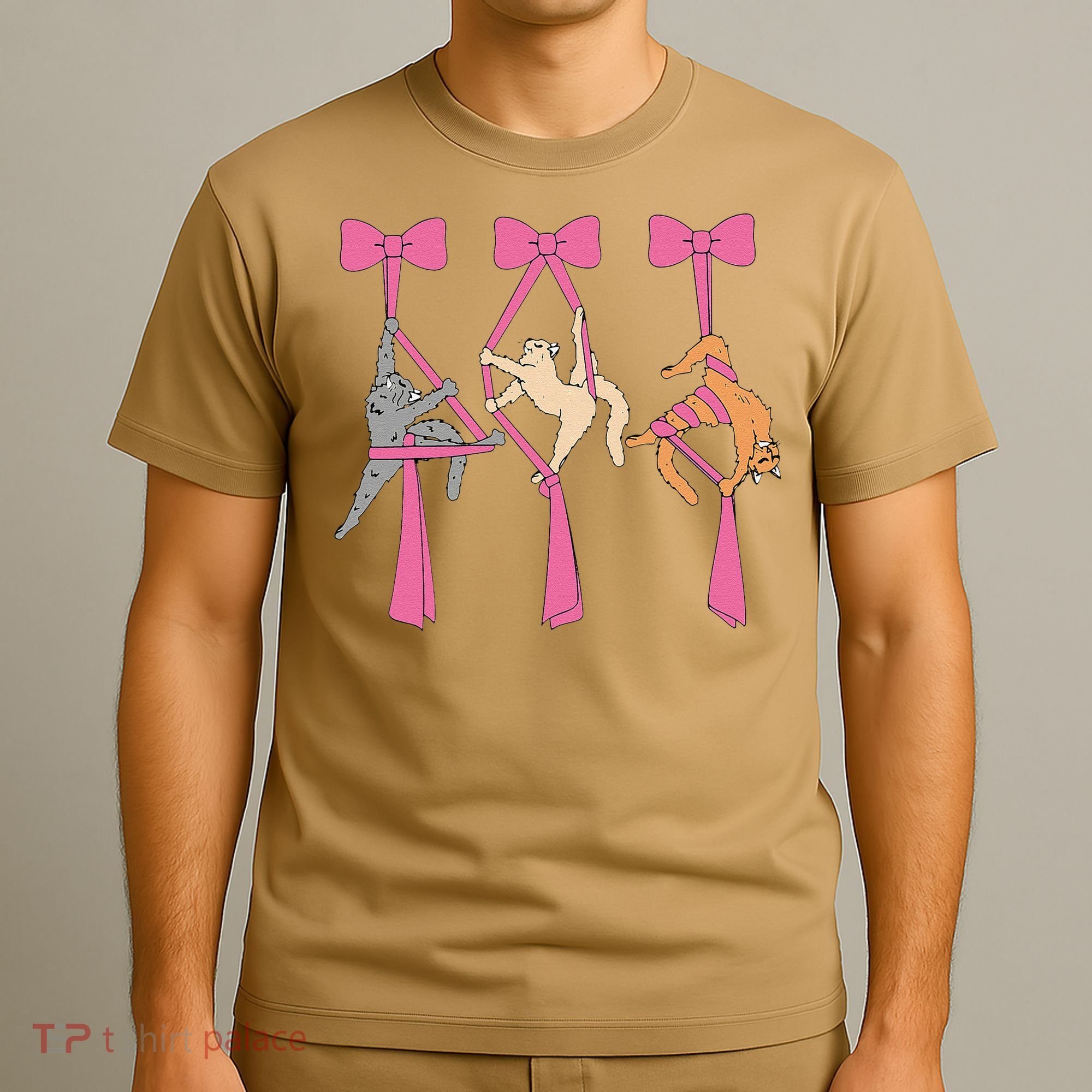 Bow Aerial Silks Cat Aerial Aerialist Yoga Hammock Cat Mom T-Shirt