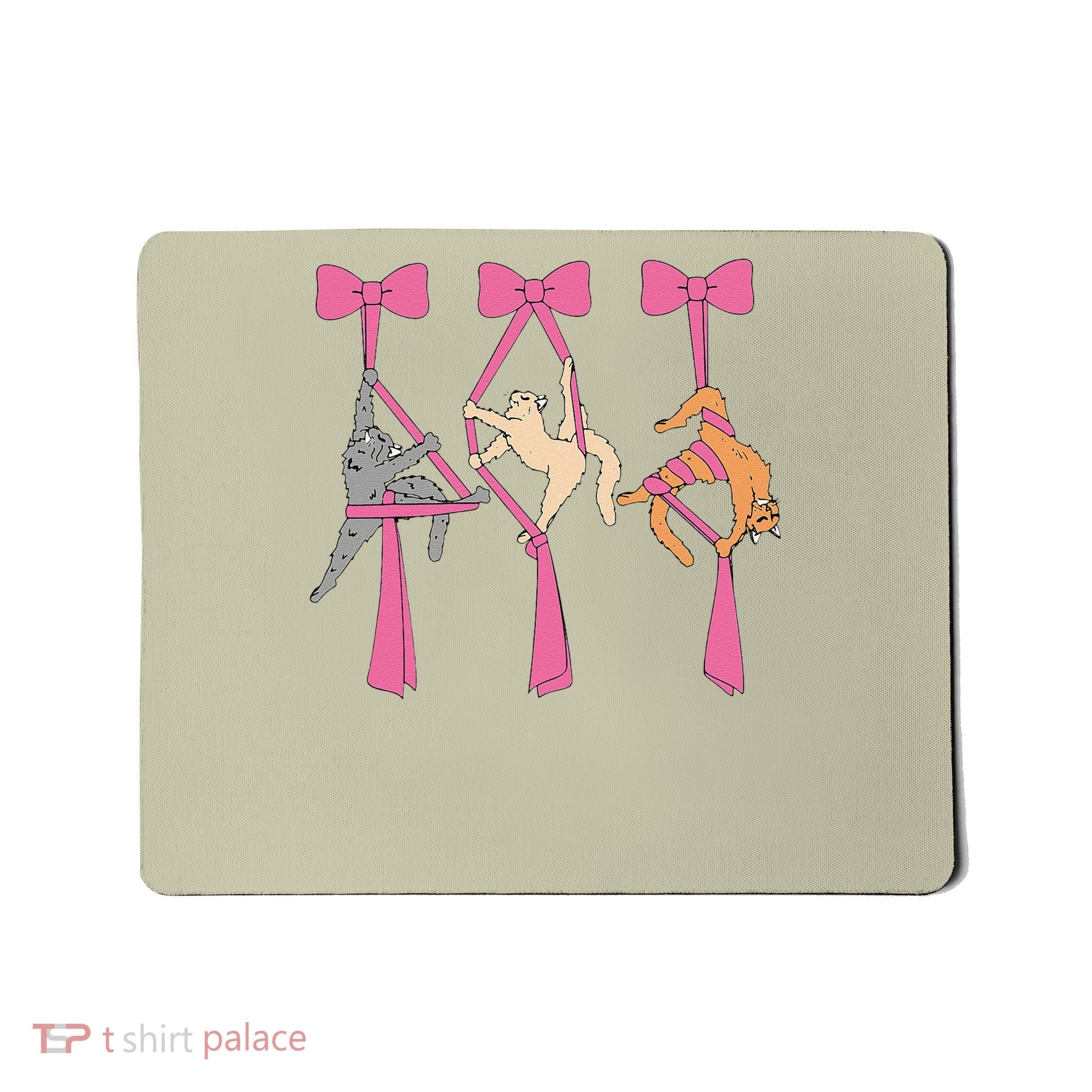 Bow Aerial Silks Cat Aerial Aerialist Yoga Hammock Cat Mom Mousepad