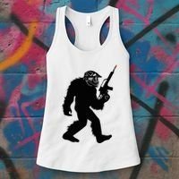 Bigfoot Airsoft Sasquatch Airsofting Apparel Women's Tank Top thumb 3