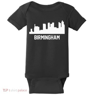 Birmingham Alabama Skyline Cityscape Baby Bodysuit