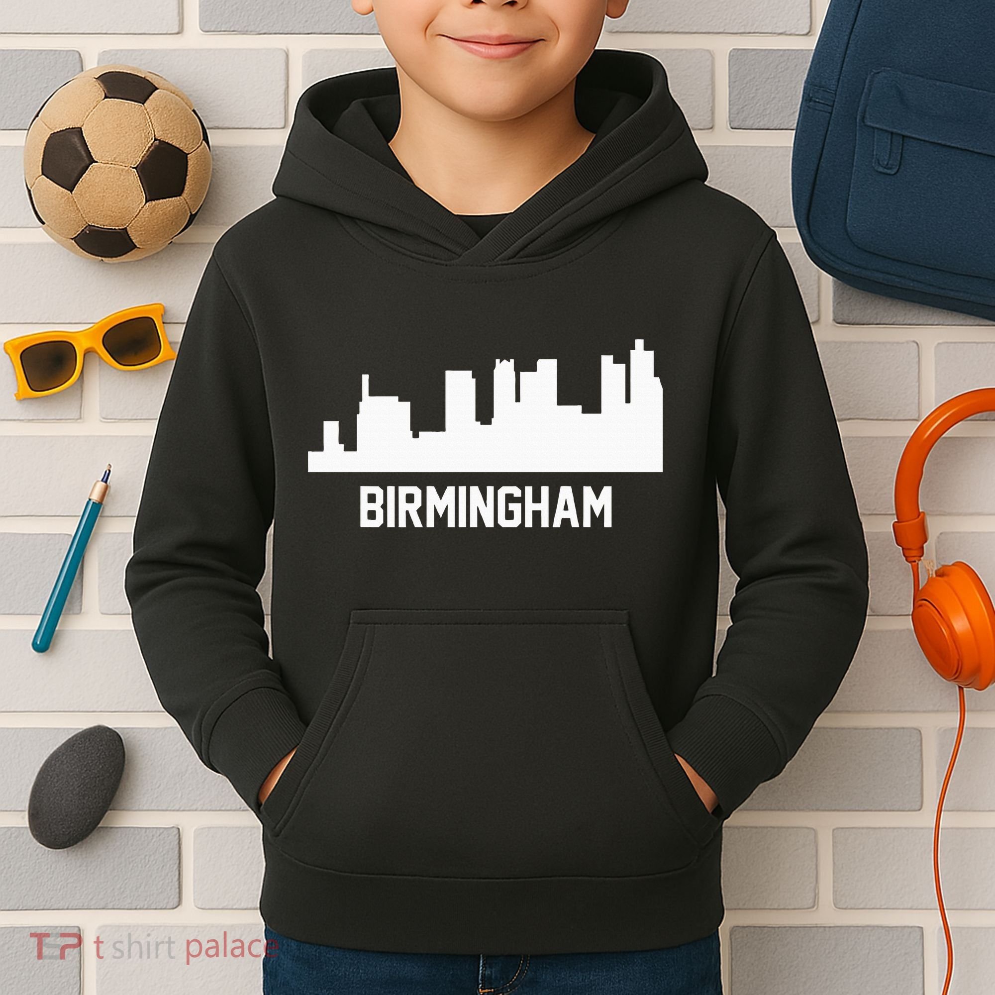 Birmingham Alabama Skyline Cityscape Kids Hoodie