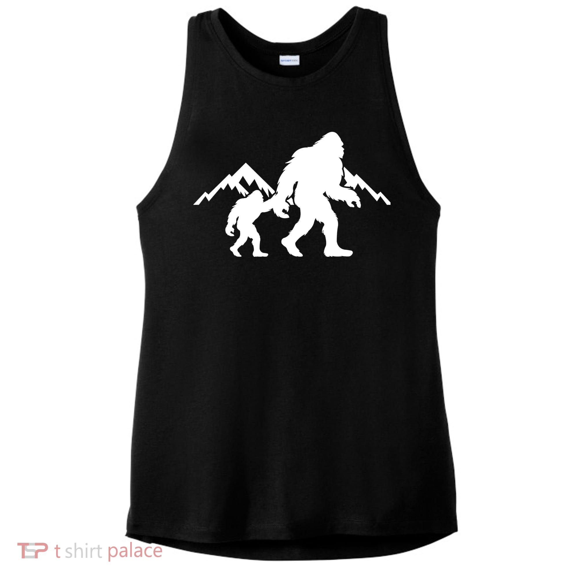 Bigfoot And Son Wild Outdoor Gift For Fathers Day Ladies PosiCharge Tri-Blend Wicking Tank
