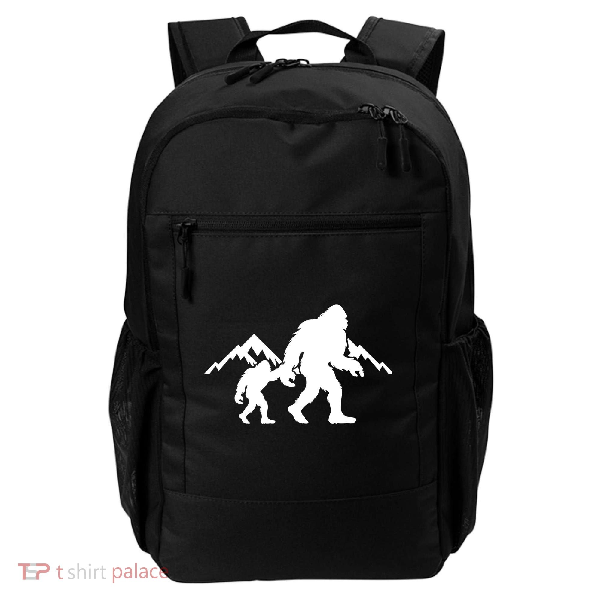 Bigfoot And Son Wild Outdoor Gift For Fathers Day Backpack