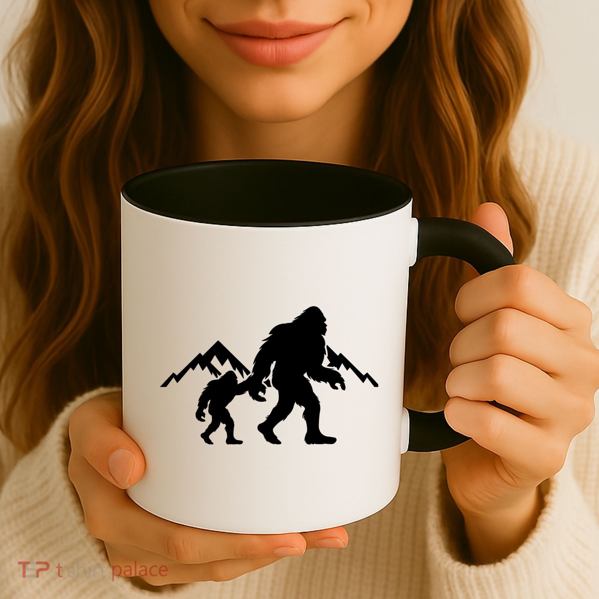 Bigfoot And Son Wild Outdoor Gift For Fathers Day Coffee Mug