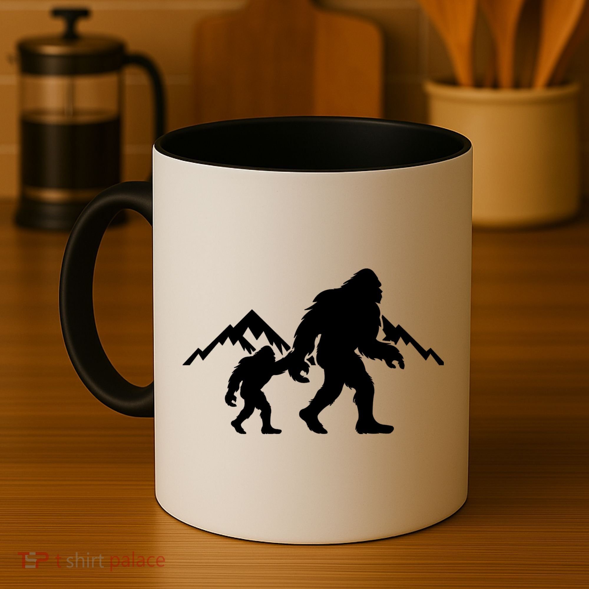 Bigfoot And Son Wild Outdoor Gift For Fathers Day Coffee Mug