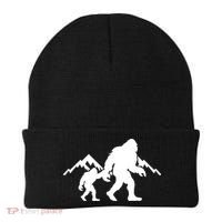 Bigfoot And Son Wild Outdoor Gift For Fathers Day Beanie thumb 0