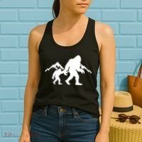 Bigfoot And Son Wild Outdoor Gift For Fathers Day Women's Tank Top thumb 2