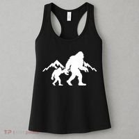 Bigfoot And Son Wild Outdoor Gift For Fathers Day Women's Tank Top thumb 3