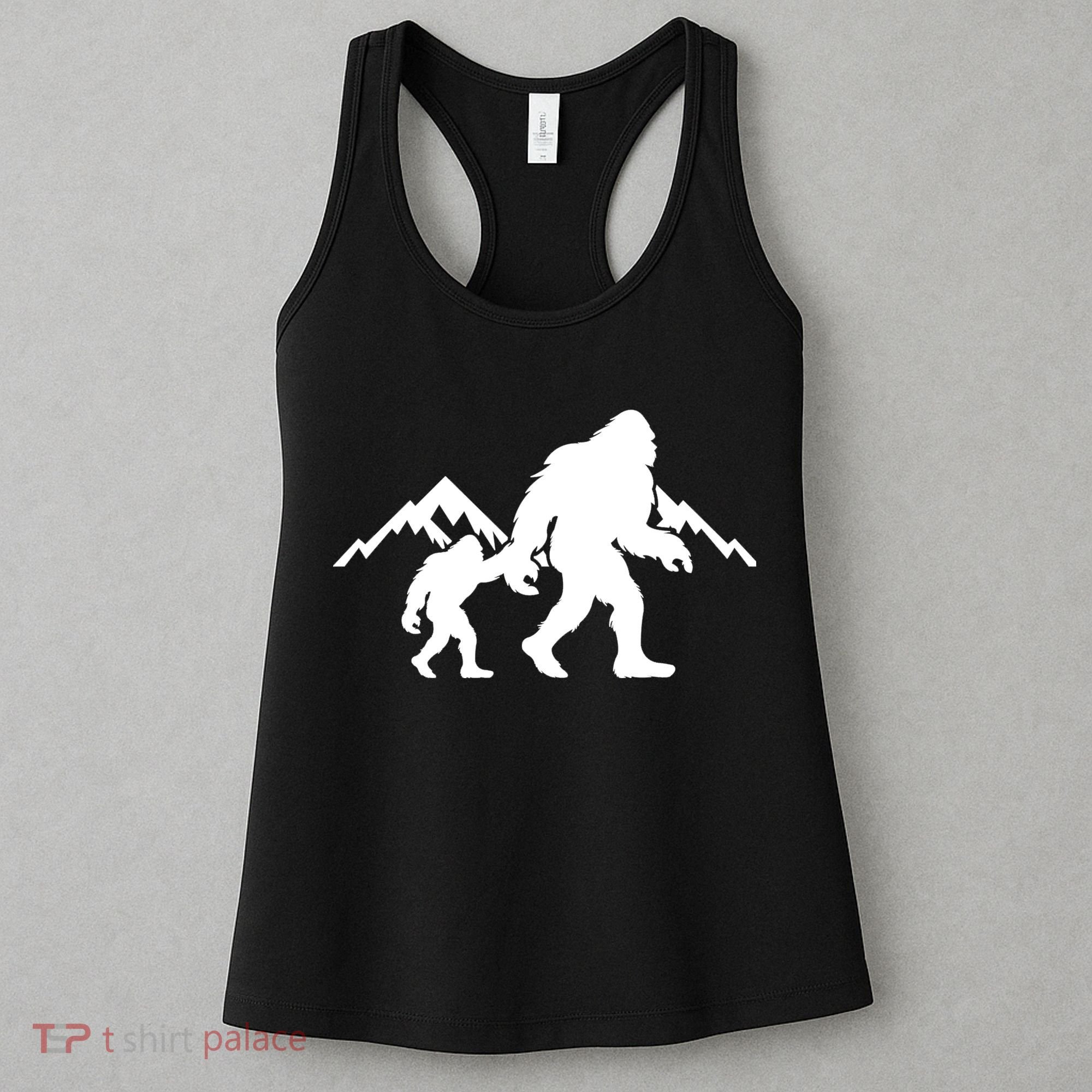 Bigfoot And Son Wild Outdoor Gift For Fathers Day Women's Tank Top