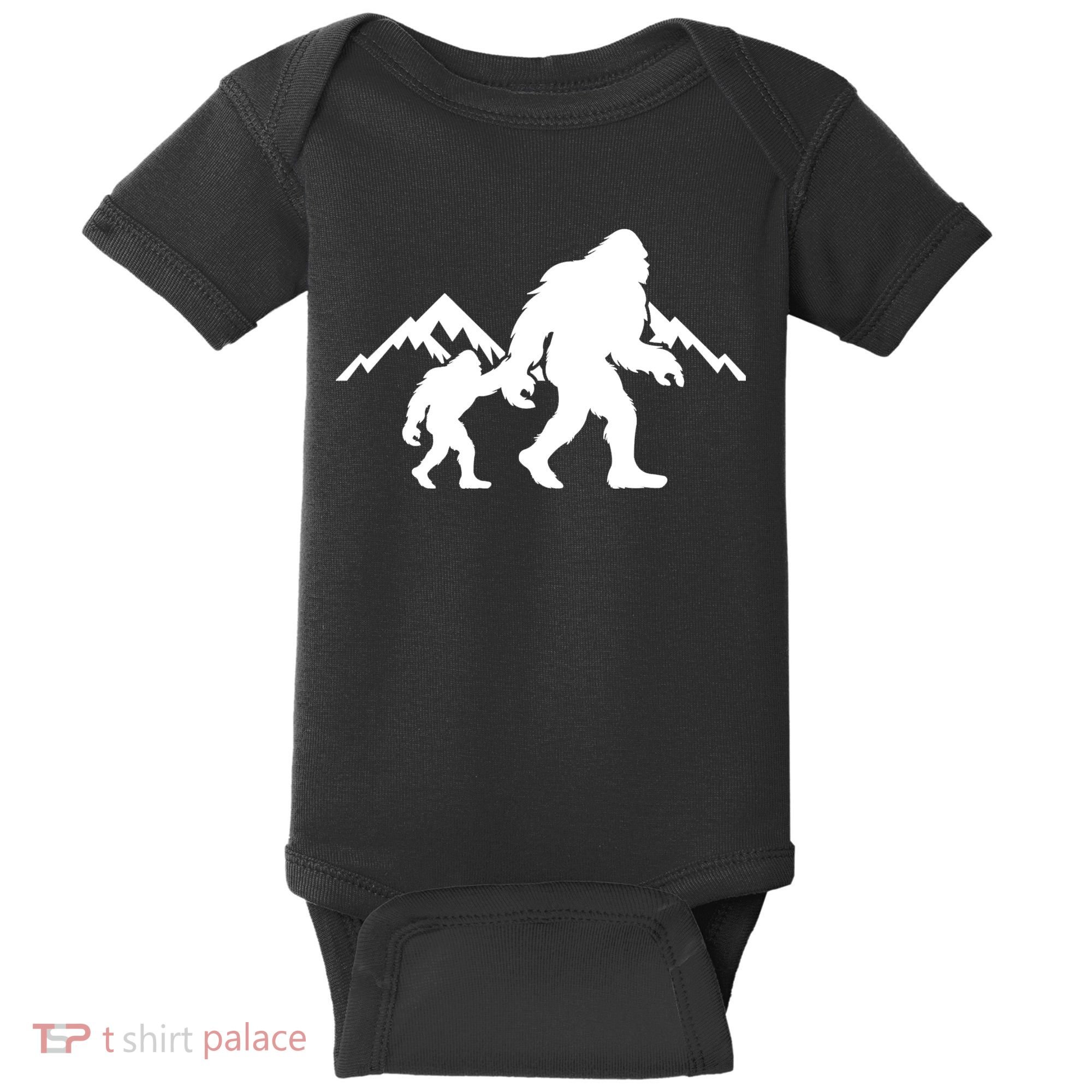 Bigfoot And Son Wild Outdoor Gift For Fathers Day Baby Bodysuit