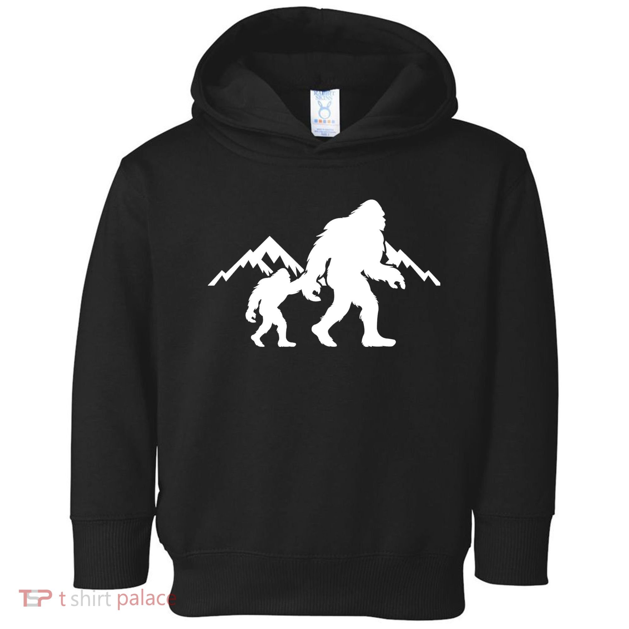 Bigfoot And Son Wild Outdoor Gift For Fathers Day Toddler Hoodie