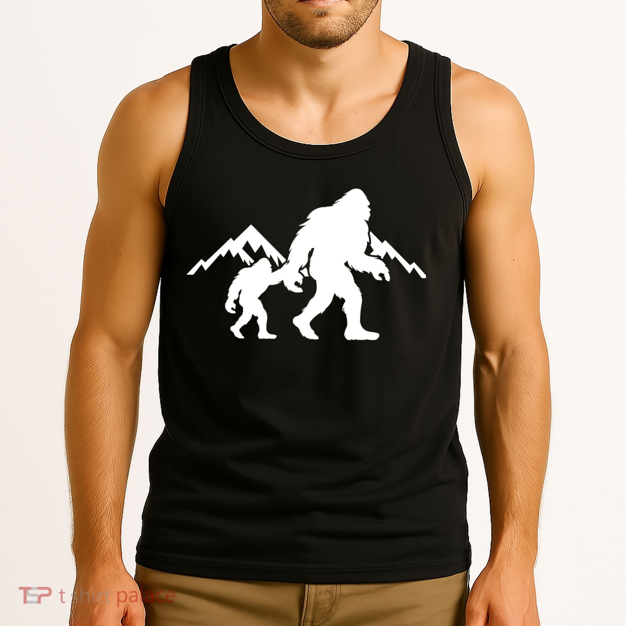 Bigfoot And Son Wild Outdoor Gift For Fathers Day Tank Top