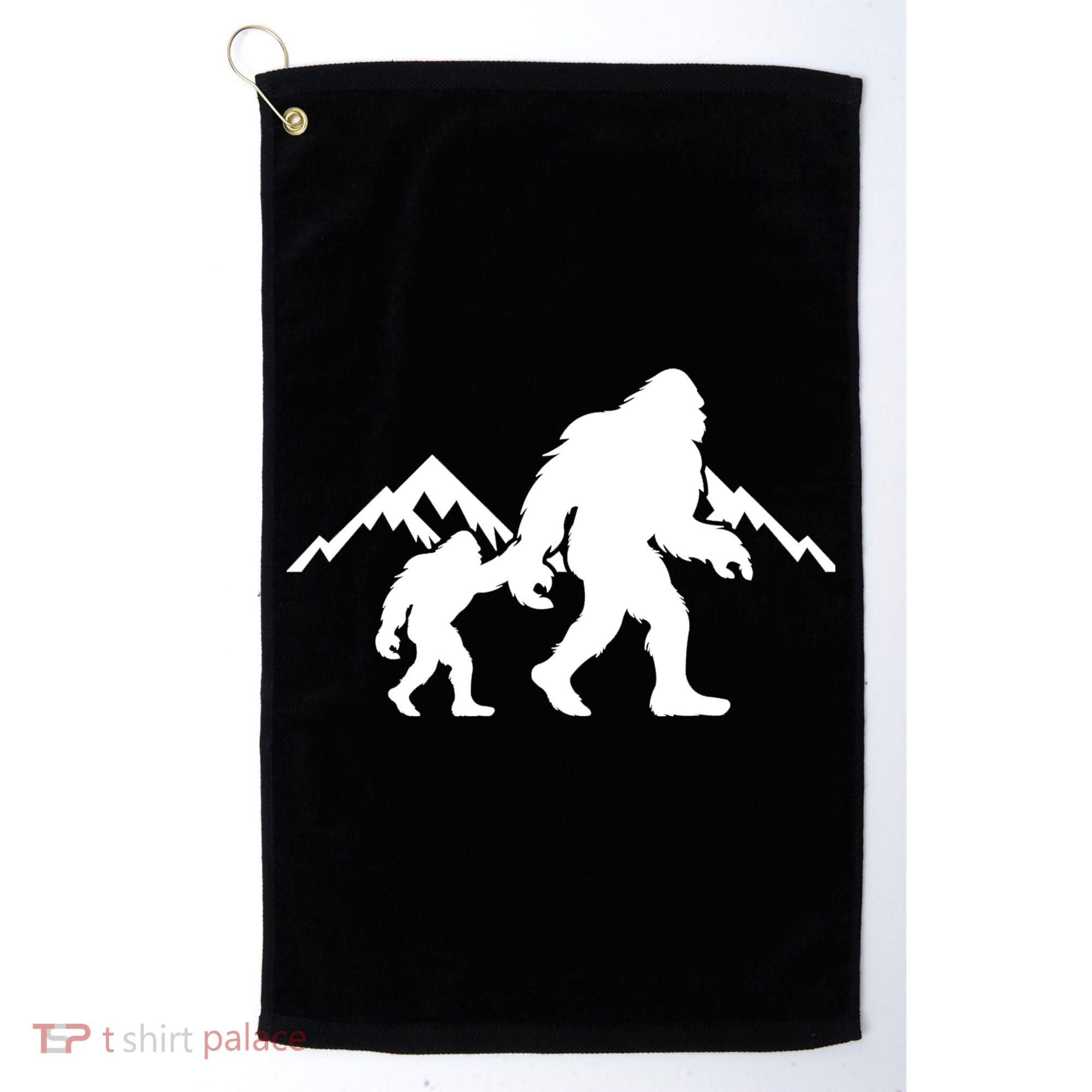 Bigfoot And Son Wild Outdoor Gift For Fathers Day Golf Towel
