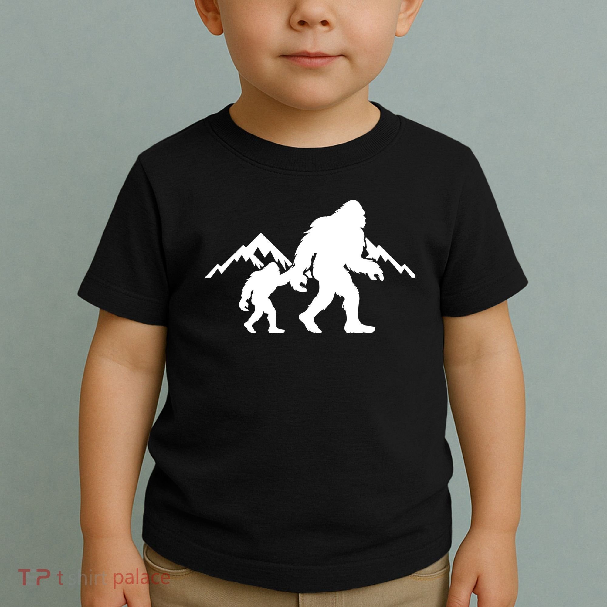 Bigfoot And Son Wild Outdoor Gift For Fathers Day Toddler T-Shirt