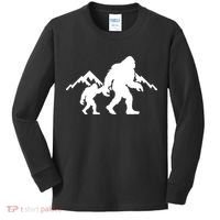 Bigfoot And Son Wild Outdoor Gift For Fathers Day Kids Long Sleeve Shirt thumb 0