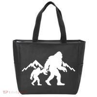 Bigfoot And Son Wild Outdoor Gift For Fathers Day Tote Bag thumb 0
