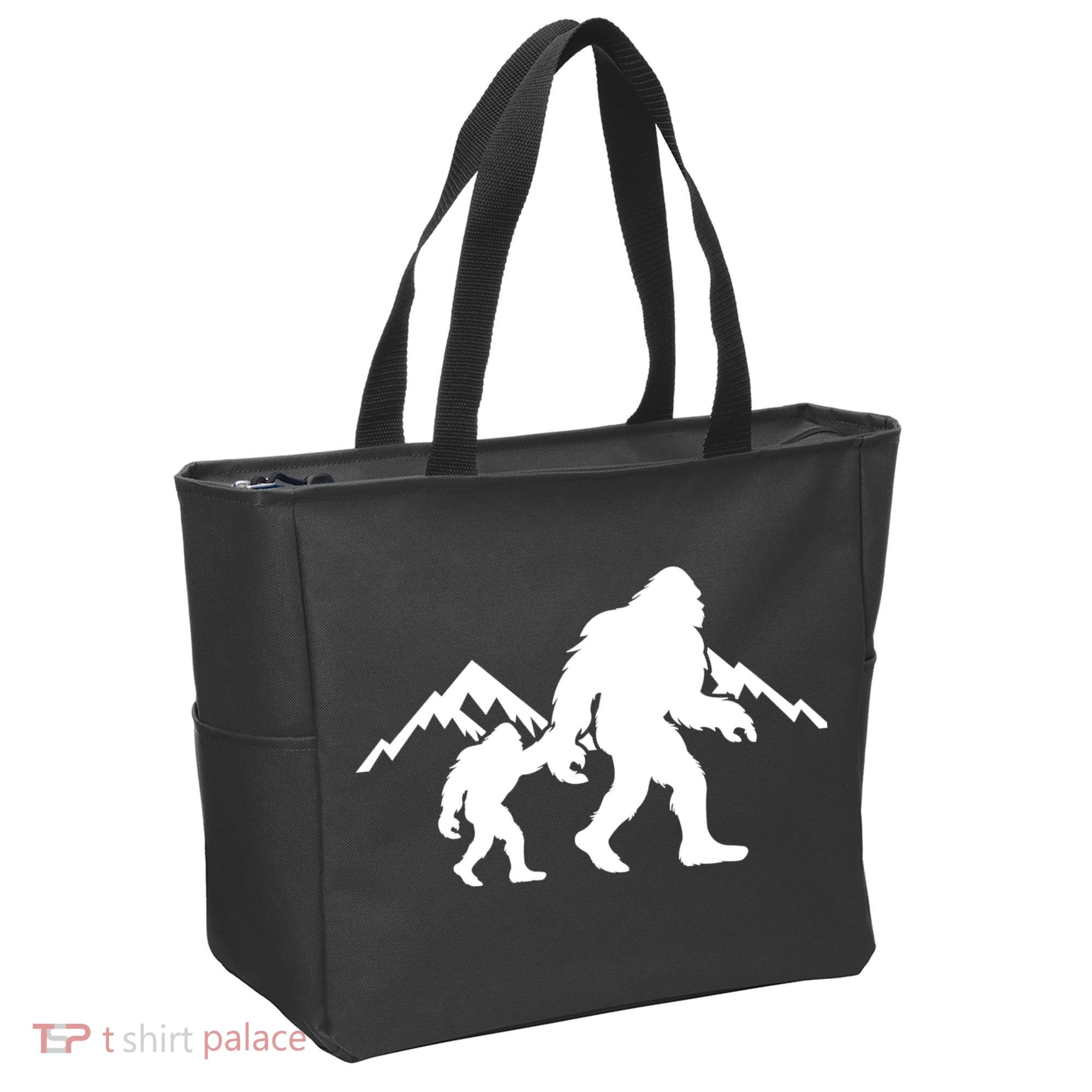 Bigfoot And Son Wild Outdoor Gift For Fathers Day Tote Bag