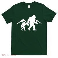 Bigfoot And Son Wild Outdoor Gift For Fathers Day T-Shirt thumb 0