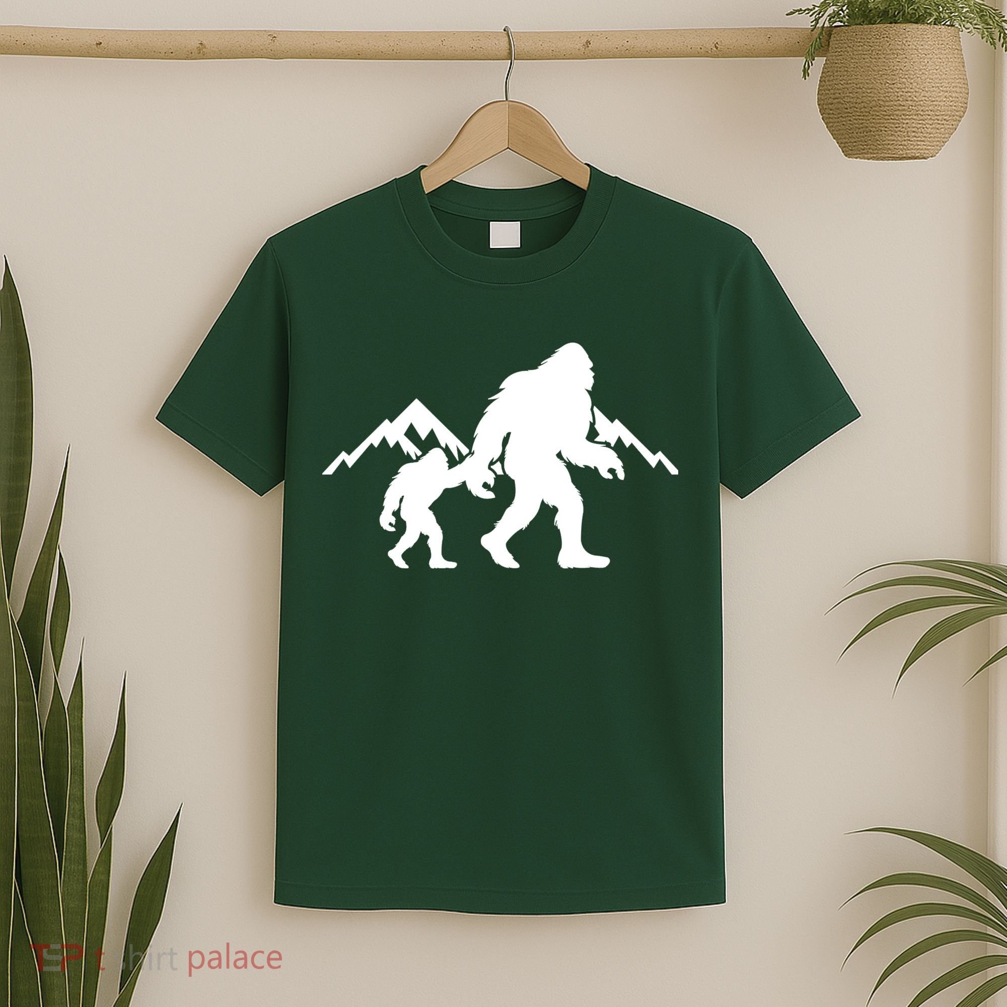 Bigfoot And Son Wild Outdoor Gift For Fathers Day T-Shirt