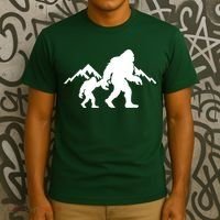 Bigfoot And Son Wild Outdoor Gift For Fathers Day T-Shirt thumb 3