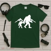 Bigfoot And Son Wild Outdoor Gift For Fathers Day T-Shirt thumb 5