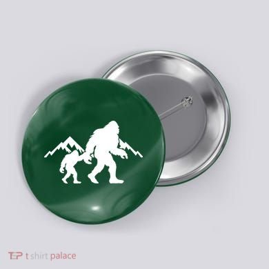 Bigfoot And Son Wild Outdoor Gift For Fathers Day Button