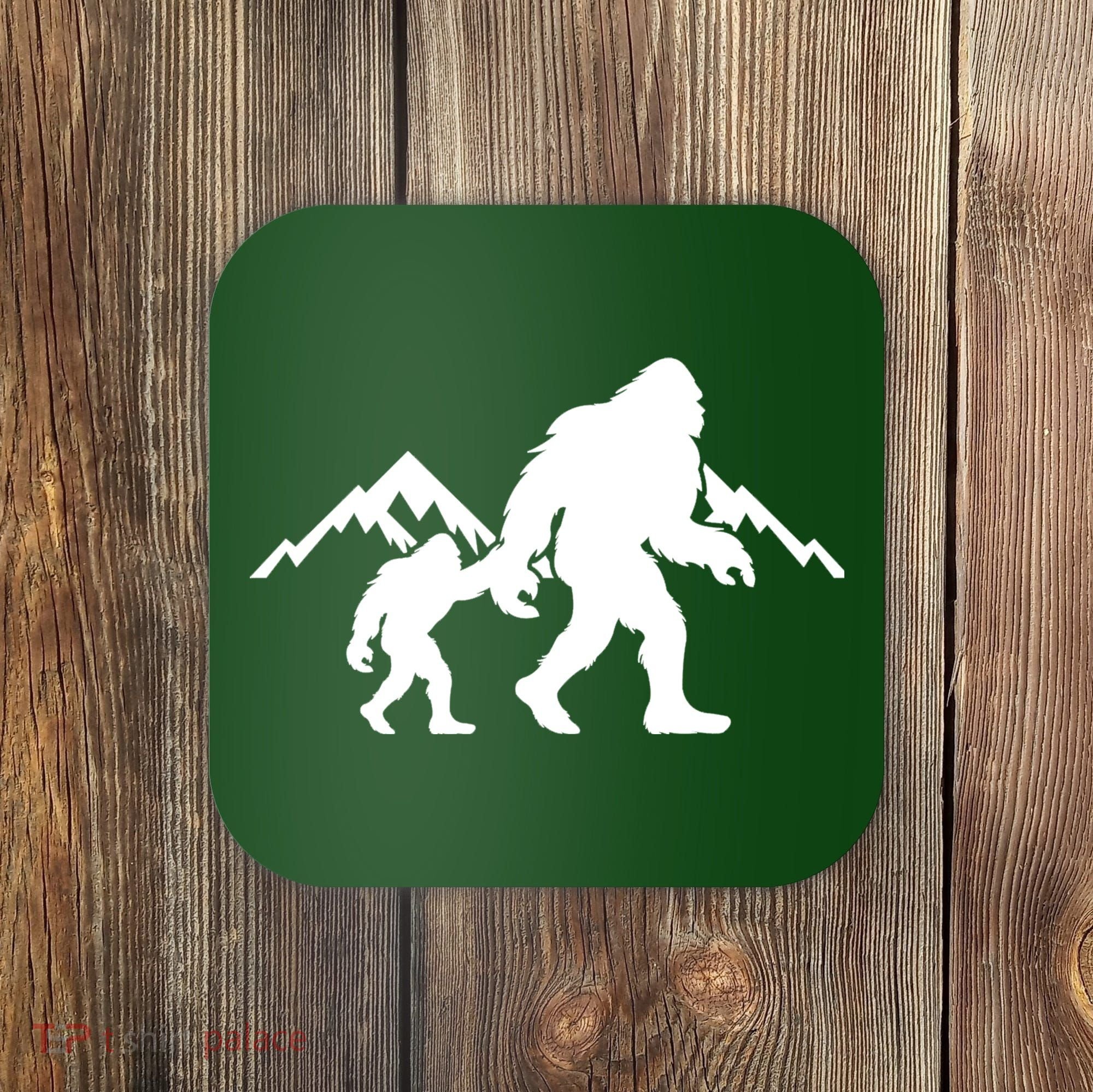 Bigfoot And Son Wild Outdoor Gift For Fathers Day Coaster