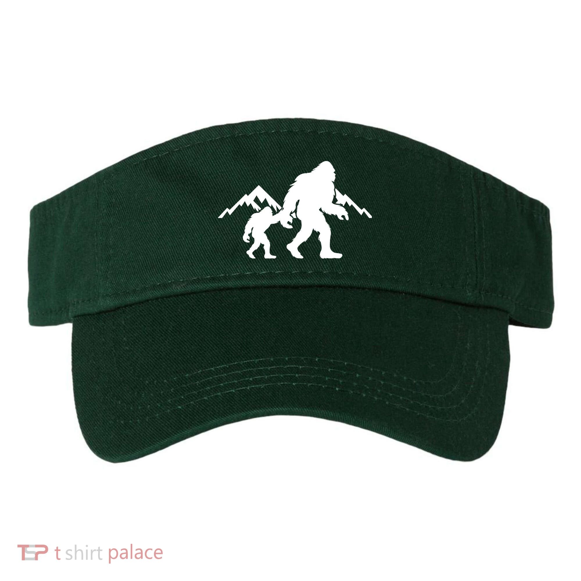 Bigfoot And Son Wild Outdoor Gift For Fathers Day Visor