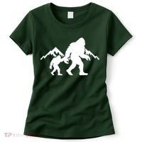 Bigfoot And Son Wild Outdoor Gift For Fathers Day Women's T-Shirt thumb 0