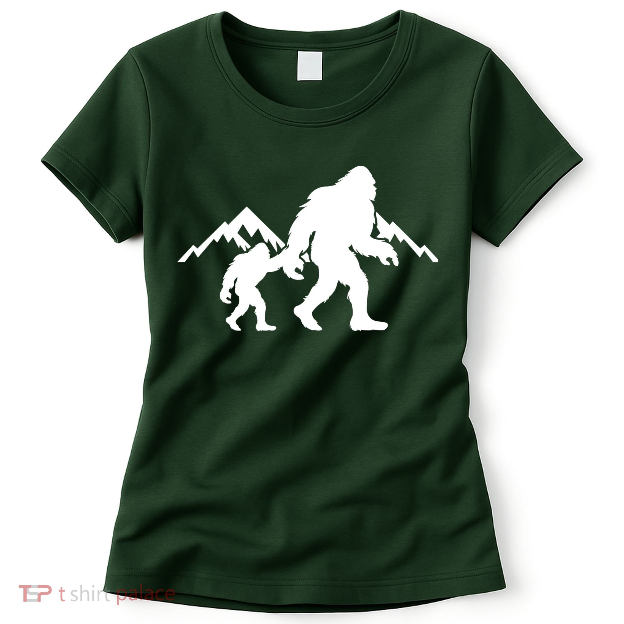 Bigfoot And Son Wild Outdoor Gift For Fathers Day Women's T-Shirt