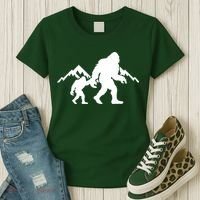 Bigfoot And Son Wild Outdoor Gift For Fathers Day Women's T-Shirt thumb 3