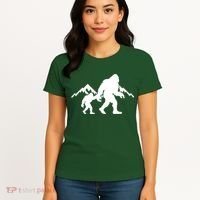 Bigfoot And Son Wild Outdoor Gift For Fathers Day Women's T-Shirt thumb 4